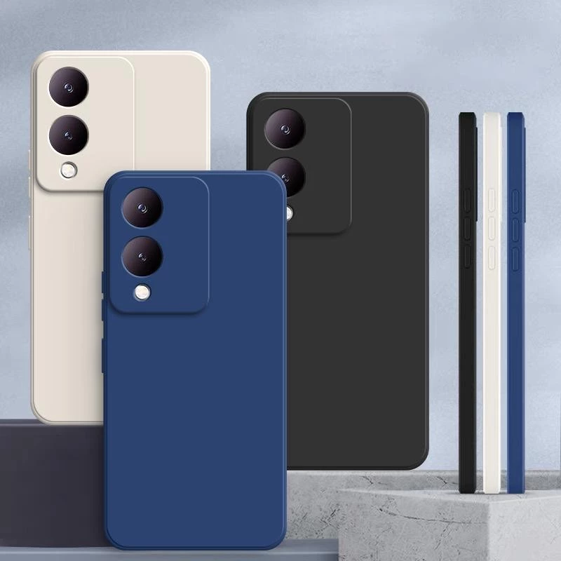 เคส Vivo Y17S 4G สีทึบ Vivo Y17S เคสซิลิโคนป้องกันการตกสีธรรมดาเรียบง่าย YT