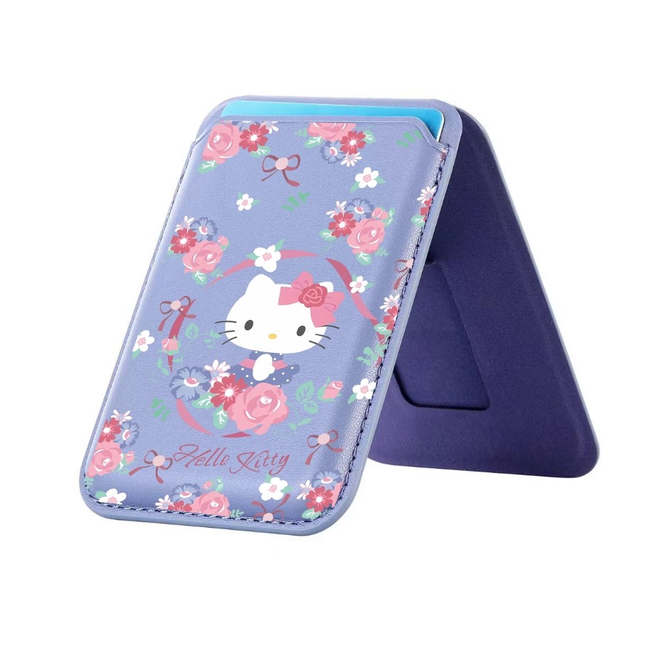 Rose Cat Pattern กระเป๋าสตางค์สําหรับ iPhone 16 15 14 13 12 11 Pro Max Plus Leather Card Phone Holder for Case Pocket Cover