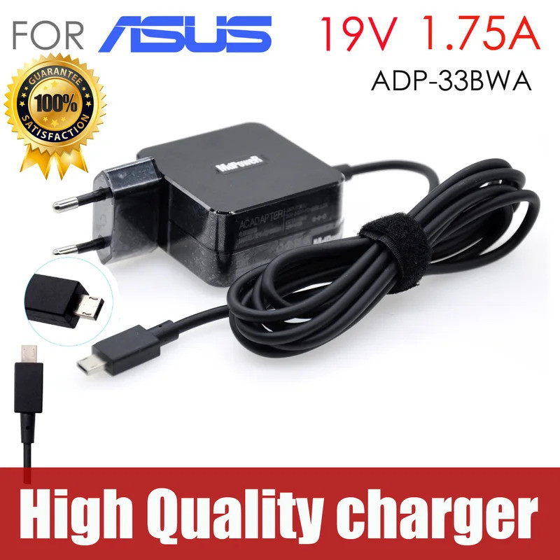 สําหรับ ASUS แล็ปท็อป AC adapter charger Micro USB 19V 1.75A 33W ADP-33AW EXA1206UH Eeebook X205T X2