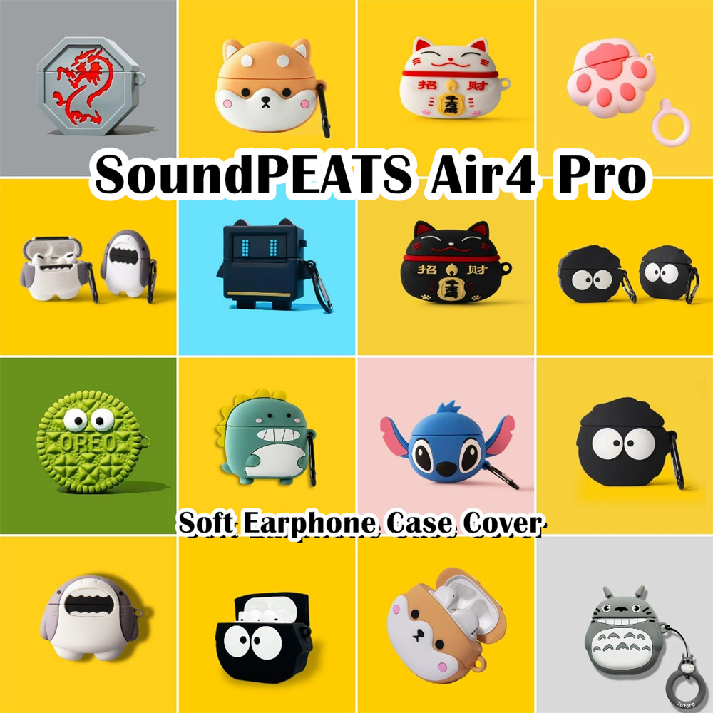 READY STOCK!นําไปใช้กับ SoundPEATS Air4 Pro เคส Case เคสหูฟัง การ์ตูนน่ารักคู่ ซิลิโคนนุ่ม NO.1