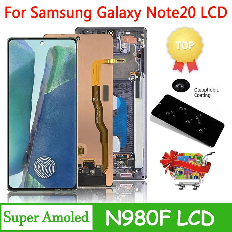 SAMSUNG 6.7super AMOLEDหมายเหตุ 20 จอแสดงผลลายนิ้วมือสําหรับSamsung Note20 5G N980F N981B LCD Touch 