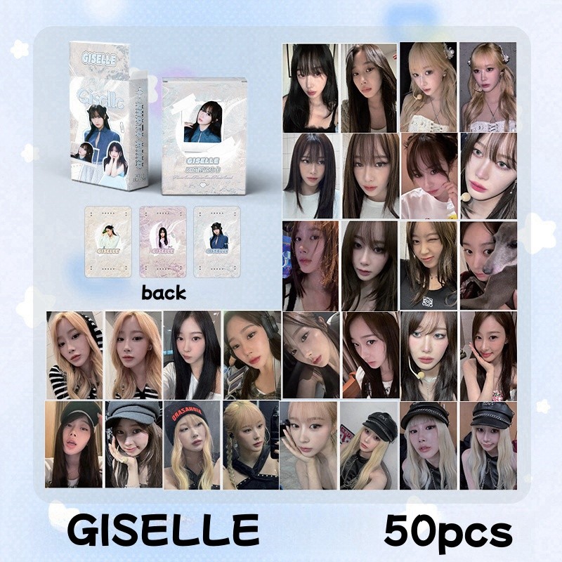 50-60pcs/box AESPA Photocards Laser Hologram Holographic Lomo Cards NINGNING WINTER GISELLE KARINA Kpop Postcards cheap items CX