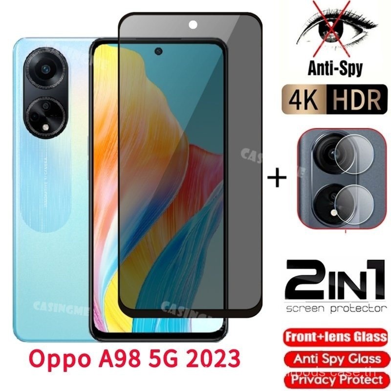 OPPO A98 5G 2023กระจกนิรภัยส่วนตัว Anti-Spy เต็มรูปแบบป้องกันหน้าจอ Anti Peek ความเป็นส่วนตัวฟิล์มสำ