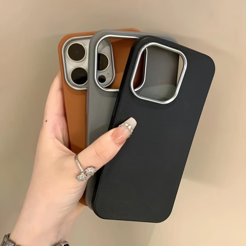 เคสโทรศัพท์เนื้อหนังเทียมเรียบง่ายเหมาะสําหรับiphone 16 Pro Max 15 14 13 12 11 Pro Max Plus X XS Max XR