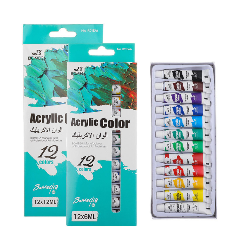 [พร้อมส่ง]🔥สีอะคริลิค ชุดสีอะคริลิก สีน้ำมัน/ สีอะคิลิก/ สีน้ำ ชุด 12 สี (ขนาดหลอด 12ml)