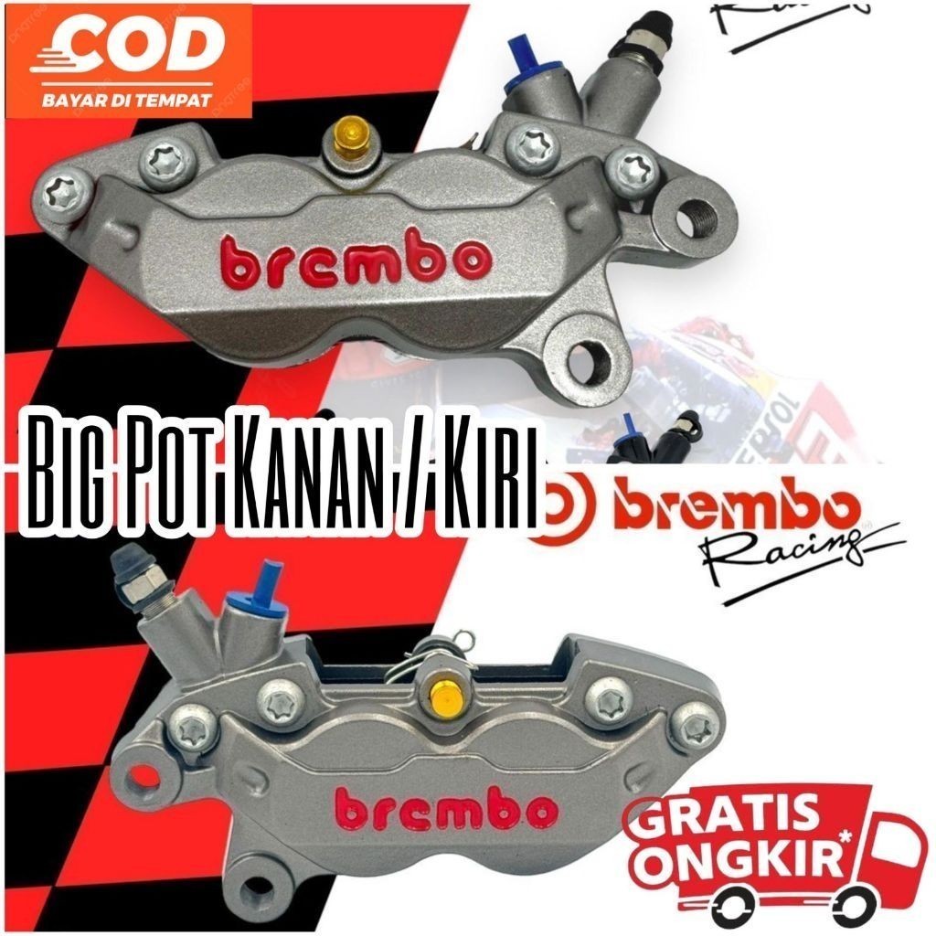 Big POT BABET Caliper 4 ลูกสูบ 1 พินคาลิปเปอร์ขวาซ้าย Universal