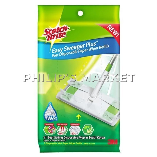 3m Scotch Brite Easy Sweeper Starter Kit แผ่นเปียกรีฟิล