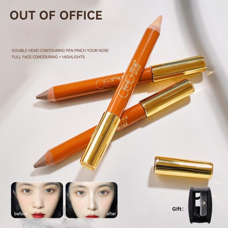 OUTOFOFFICE ปากกาคอนทัวร์ ปากกาคอนทัวร์สองปลาย OOO ปากกาเน้นข้อความสามมิติเพื่อเพิ่มความสว่างให้กับเ
