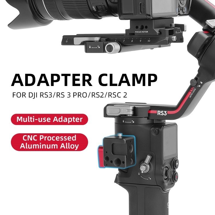 Clamp Mount for DJI Ronin RS 4Mini/RS 4/4 PRO、RS 3/3 PRO/3 MINI、RS2、RSC 2 Precise Machining Extensio