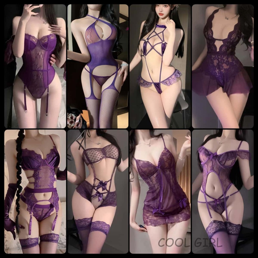 💜girl💜ชุดซีทรูเซ็กซี่  ชุดบอดี้สูทเซ็กซี่. รวมเซ็ทชุดสีม่วง หลากหลายสไตล์ นน 40-60 kg จัดส่งจากประเทศไทย
