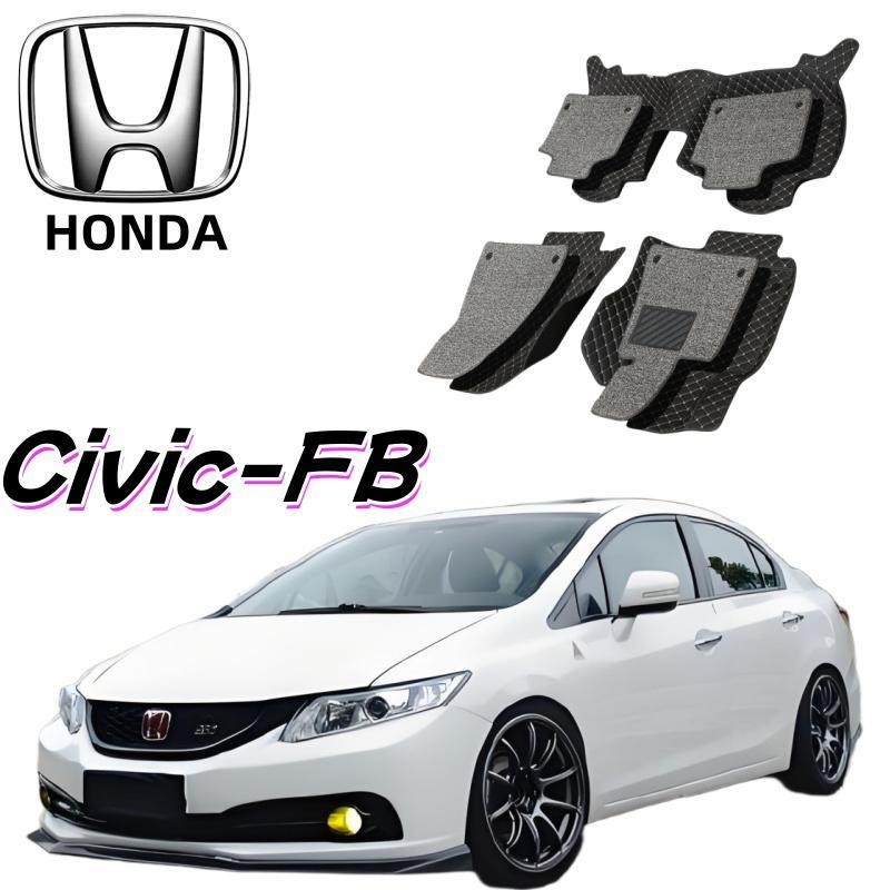 Civic-FB พรมในรถยนต์ แบบเต็มพื้น สำหรับรถCivic-FB 1ชุดมี3ชิ้น ยนต์ พรมปูพื้นรถยนต์6D