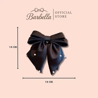 Barbella กิ๊บโบว์ผ้าซาตินประดับไข่มุก โบว์ใหญ่คลาสสิก สไตล์เรียบหรู รุ่น Vivianne (BB039)