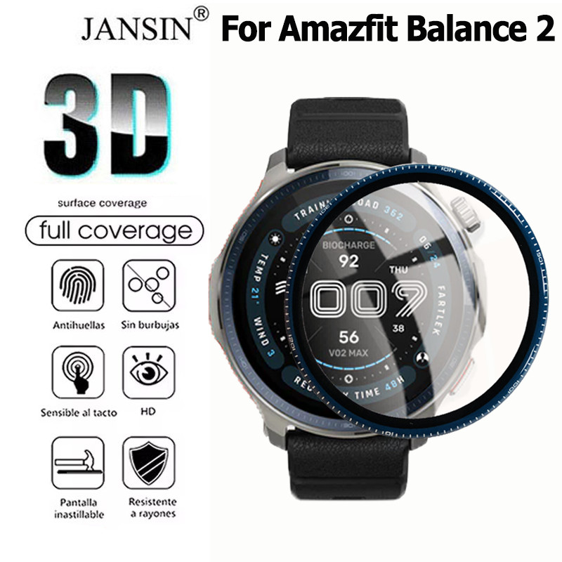 3D ฟิล์มป้องกัน สําหรับ Amazfit Balance 2 ตัวป้องกันหน้าจอแบบเต็มบนฟิล์มไม่ใช่กระจก