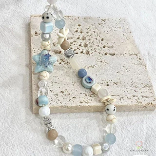 สายคล้องโทรศัพท์ Summer Sea Breeze Blue Star สายคล้องกล้องขนาดเล็ก DIY ป้องกันการสูญหาย -CY