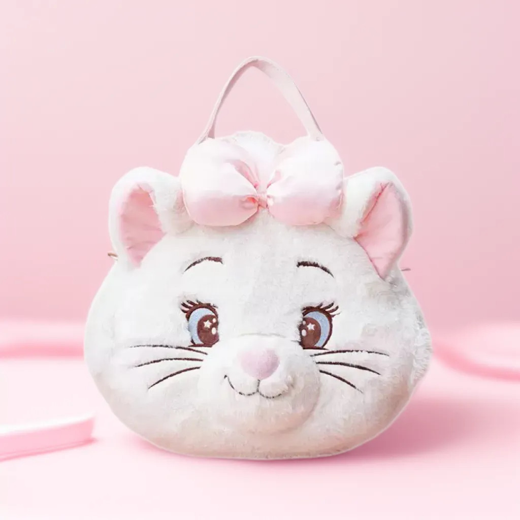 Marie กระเป๋าเป้สะพายหลัง Disney Marie Cat kawaii Girls Casual กระเป๋าสุภาพสตรีน่ารักตุ๊กตากระเป๋า C