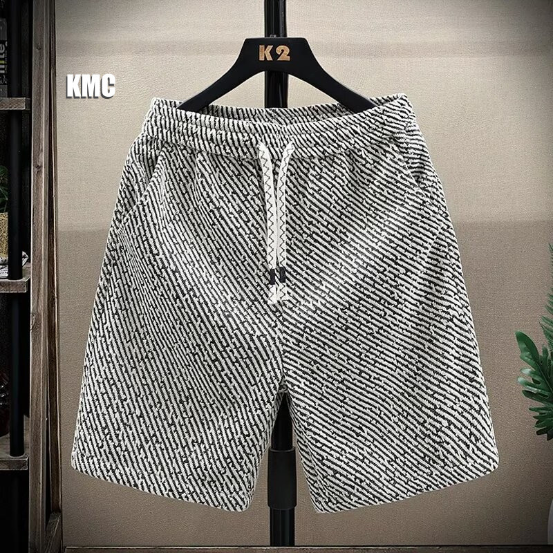 กางเกงขาสั้นผู้ชายสั้นกางเกงขาสั้น Bump Twill สามมิติ American Street Casual Cropped Pants