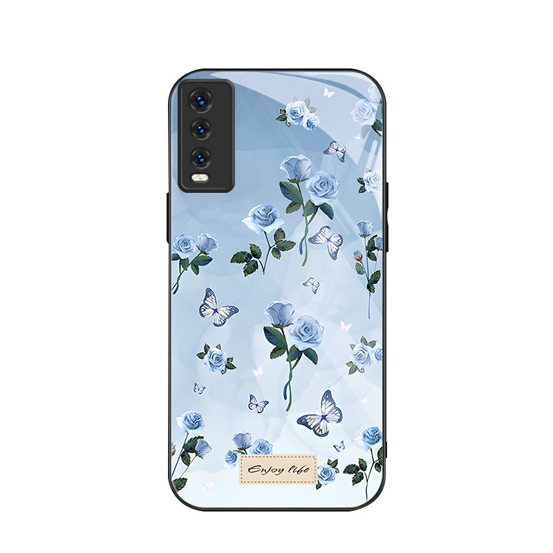 สําหรับ Vivo Y20/Vivo Y20i/Vivo Y20S/Vivo Y11s , ดอกไม้สีฟ้าจํานวนมาก, บุคลิกภาพอินเทรนด์, เคสป้องกั