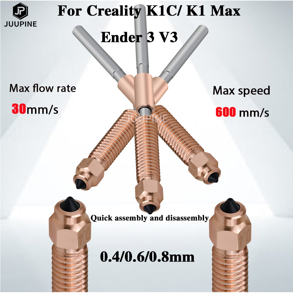Upgraded K1 Nozzle Quick-Swap Nozzle 0.4/0.6/0.8mm K1C High-Flow Printing  For K1 Max K1C Ender-3 V3