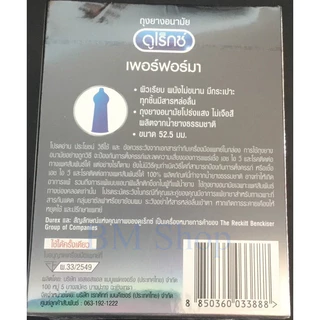 (เเท้100%อ่านรายละเอียด)Durex Performa(ดูเร็กซ์ เพอร์ฟอร์มา) ถุงยางมีสารชะลอการหลั่ง ขนาด52.5 (เเบ่งขายไม่มีกล่อง)