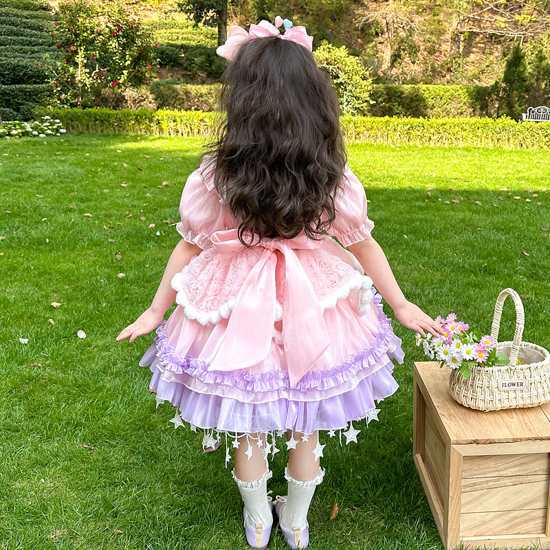 [คลังสินค้าพร้อม] Girls Ling Nabel Pink Dress ชุดเจ้าหญิงเด็กผู้หญิง ชุดการแสดงเด็ก ขนาด 100-150 X250707 ราคา ถูกที่สุด ดีลบีเคเค แกลเลอรีภาพที่ 6