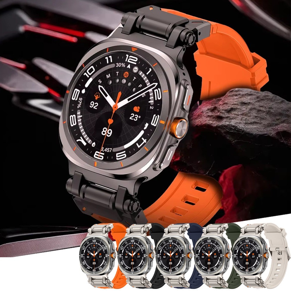 สายยางห่วงสําหรับ Samsung Galaxy Watch Ultra 47 มม.หรูหราผู้ชายกีฬาสําหรับ SAMSUNG GALAXY WATCH ULTRA2025 สายรัดข้อมือสร้อยข้อมือ