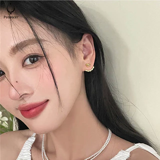 ต่างหูผู้หญิง ดีไซน์เก๋ หลากหลาย ลูกไม้ ขอบโค้งมน โบว์ น้ำหนักเบา หรูหรา ไฮเอนด์ หวาน
