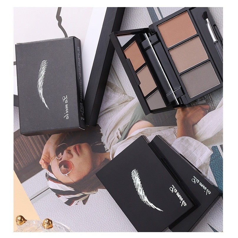 ดินสอเขียนคิ้ว แป้งเขียนคิ้วฝุ่น 3 in 1 ตลับเดียว3สีBL009-15