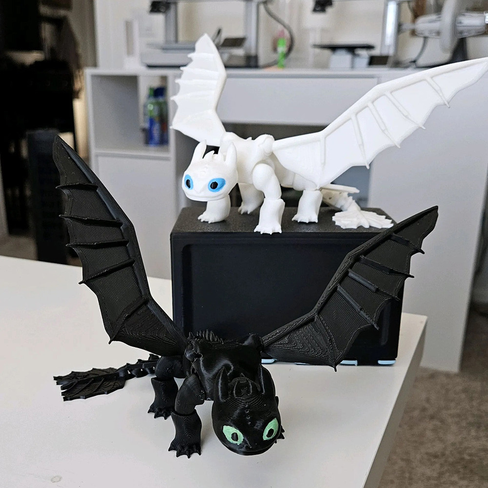 3D พิมพ์ Toothless Dragon Action Figures ของเล่น How To Train Your Dragon Joint Mobility รุ่นเดสก์ท็อปเครื่องประดับตกแต่ง
