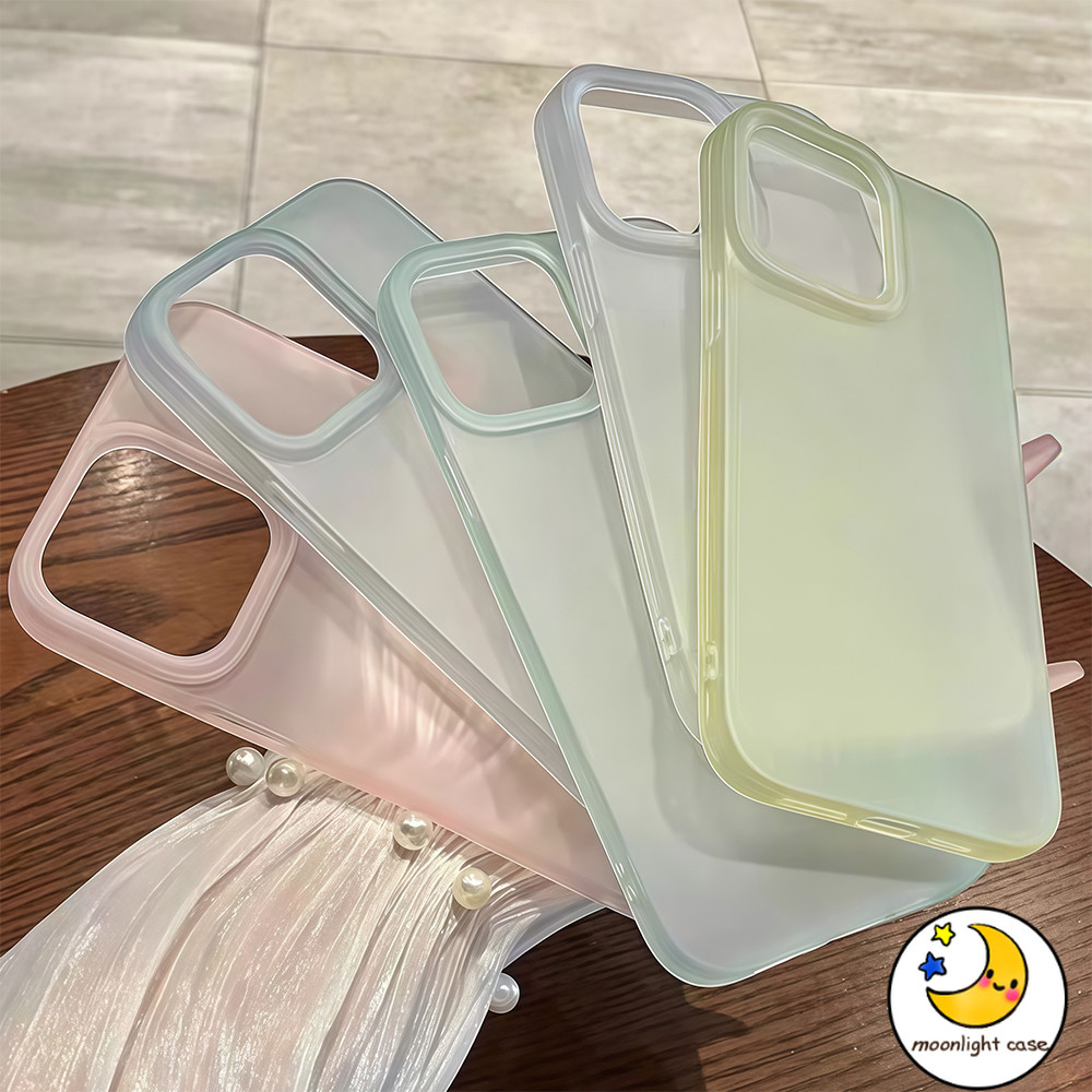 GOOD เคสมีน้ำค้างแข็ง TPU เรียบง่ายและสูง สวย มีสีสัน น่ารัก สําหรับIPhone16 15 13 14 12 11 7 8plus Pro PromaxX XR XS
