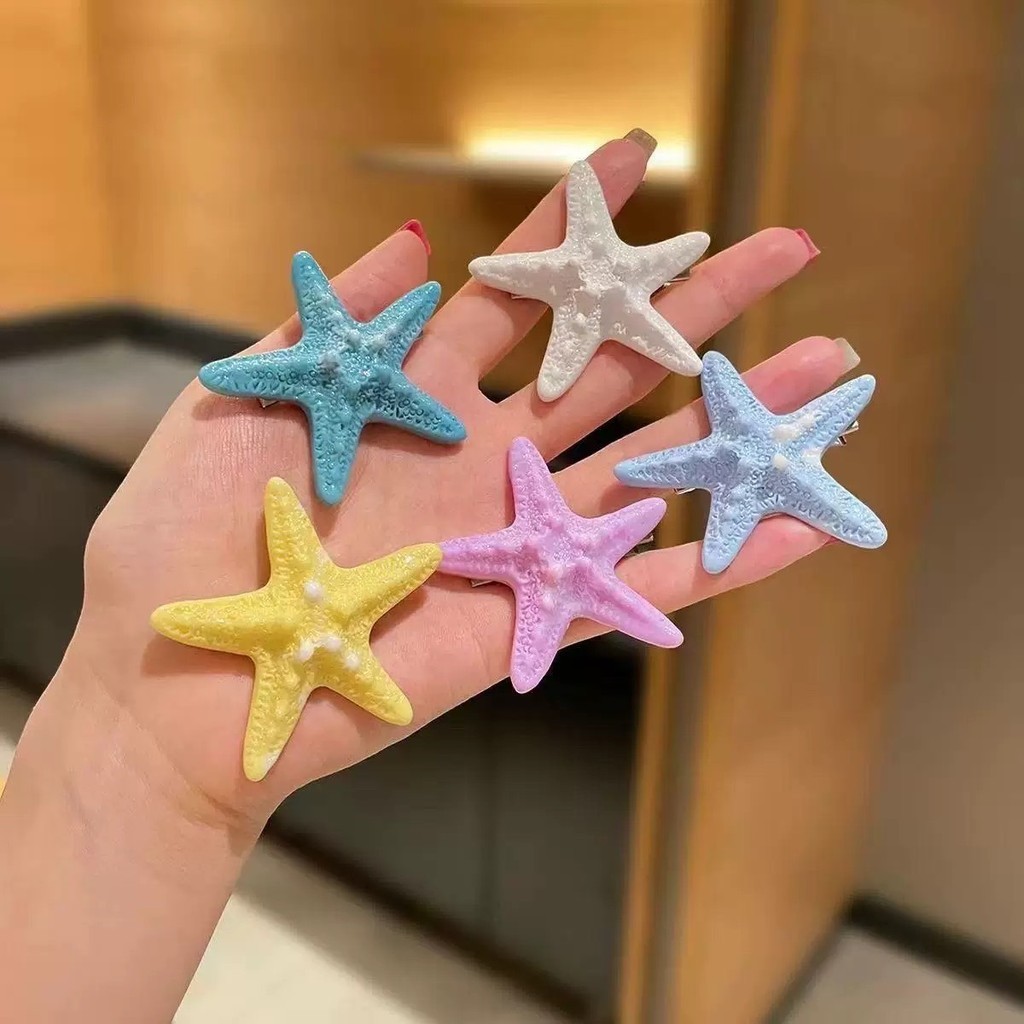 กิ๊บหนีบผมแฟชั่นทะเล ลายปลาดาว พร้อมส่ง