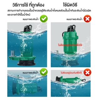ปั๊มแช่ 1นิ้ว ปั๊มจุ่ม ไดโว่ ไดโว่ดูดน้ํา 1000W ปั๊มแช่ไฟฟ้า สายไฟ2.5M มอเตอร์ทองแดงแท้ 100% ประสิทธิภาพที่มั่นคง ไหลขนา