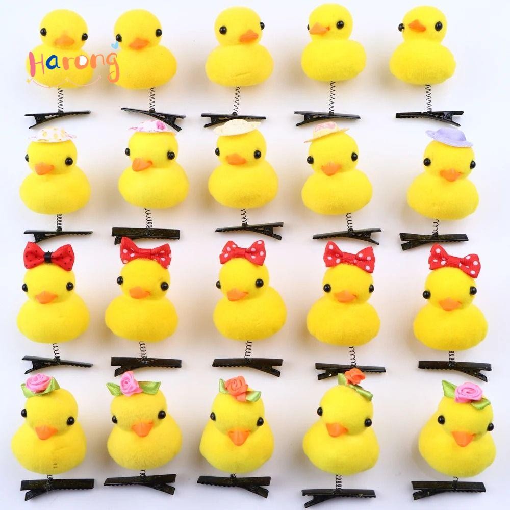 แฮง 10 ชิ้น กิ๊บรูปเป็ดสีเหลืองน่ารัก การ์ตูนสำหรับหน้าร้อน เครื่องมือจัดแต่งทรงผมที่เหมาะสำหรับเด็กและเป็นของขวัญ
