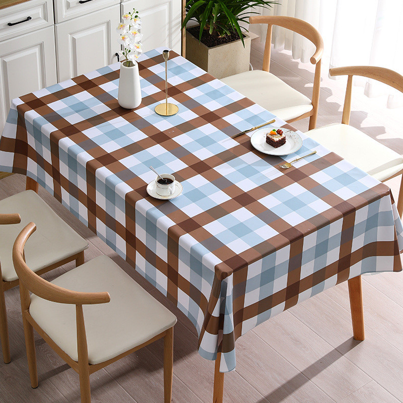 140 * 220 ซม.Nordic Simple Checkeredผ้าปูโต๊ะInsสไตล์ผ้าปูโต๊ะกันน้ําน้ํามันหลักฐานAnti-Scaldingทิ้งโต๊ะกาแฟผ้าปูโต๊ะPVC Beautifyตกแต่ง