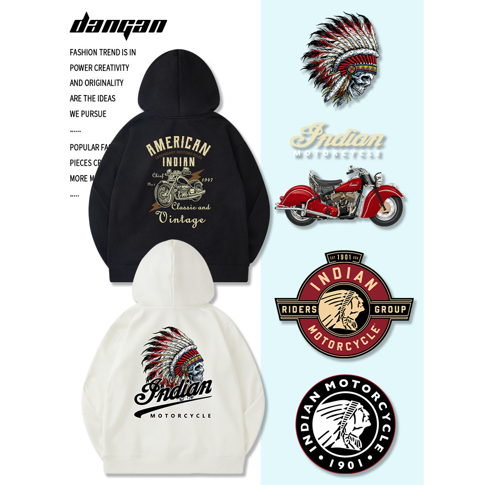 เสื้อฮู้ด Indian Motorcycle Hoodie เสื้อฮู้ด Heavy Motorcycle Cruiser Riding Club