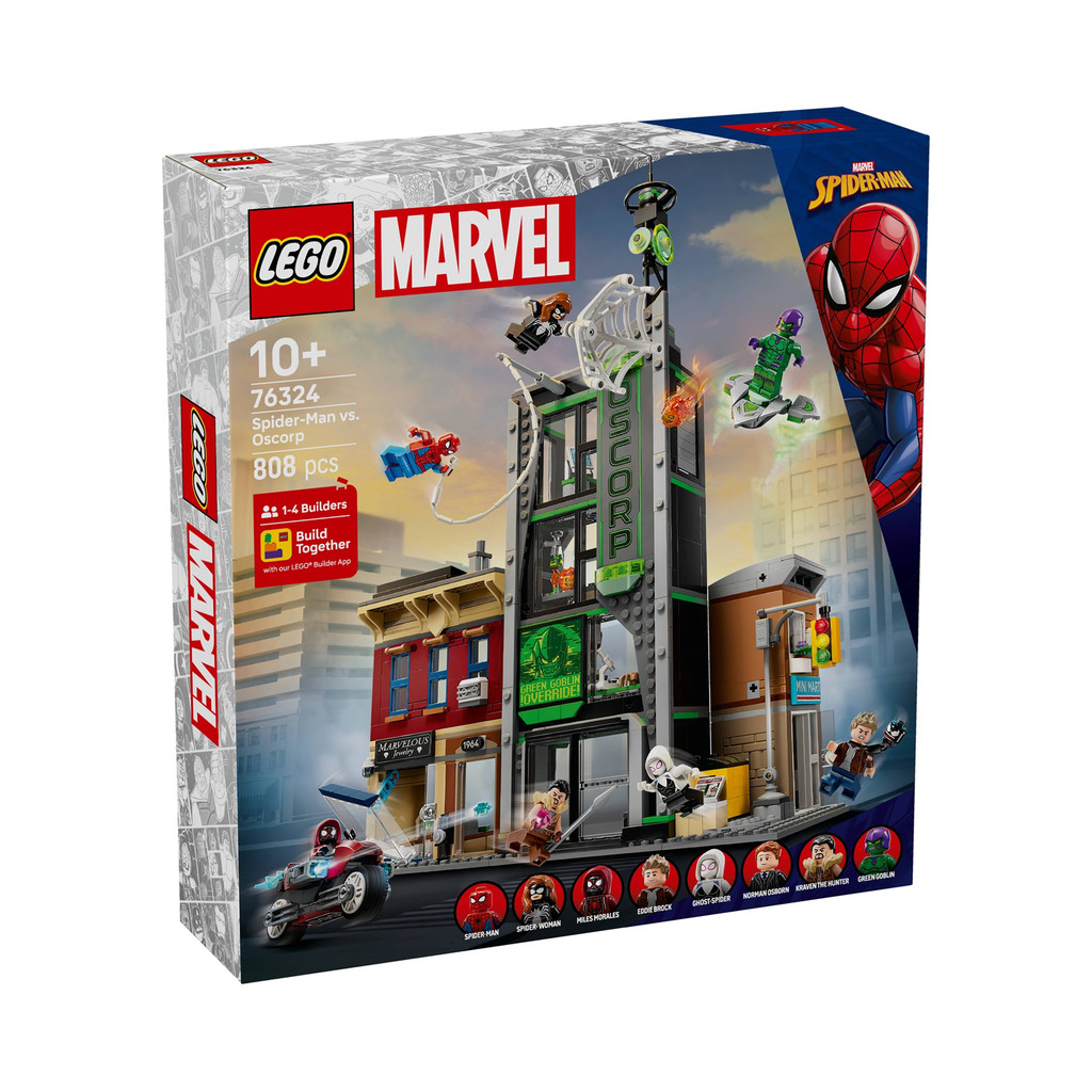 LEGO 76324 Marvel Super Heroes Spider-Man vs. ชุดของเล่นตัวต่อ ออสคอร์ป (808 ชิ้น)