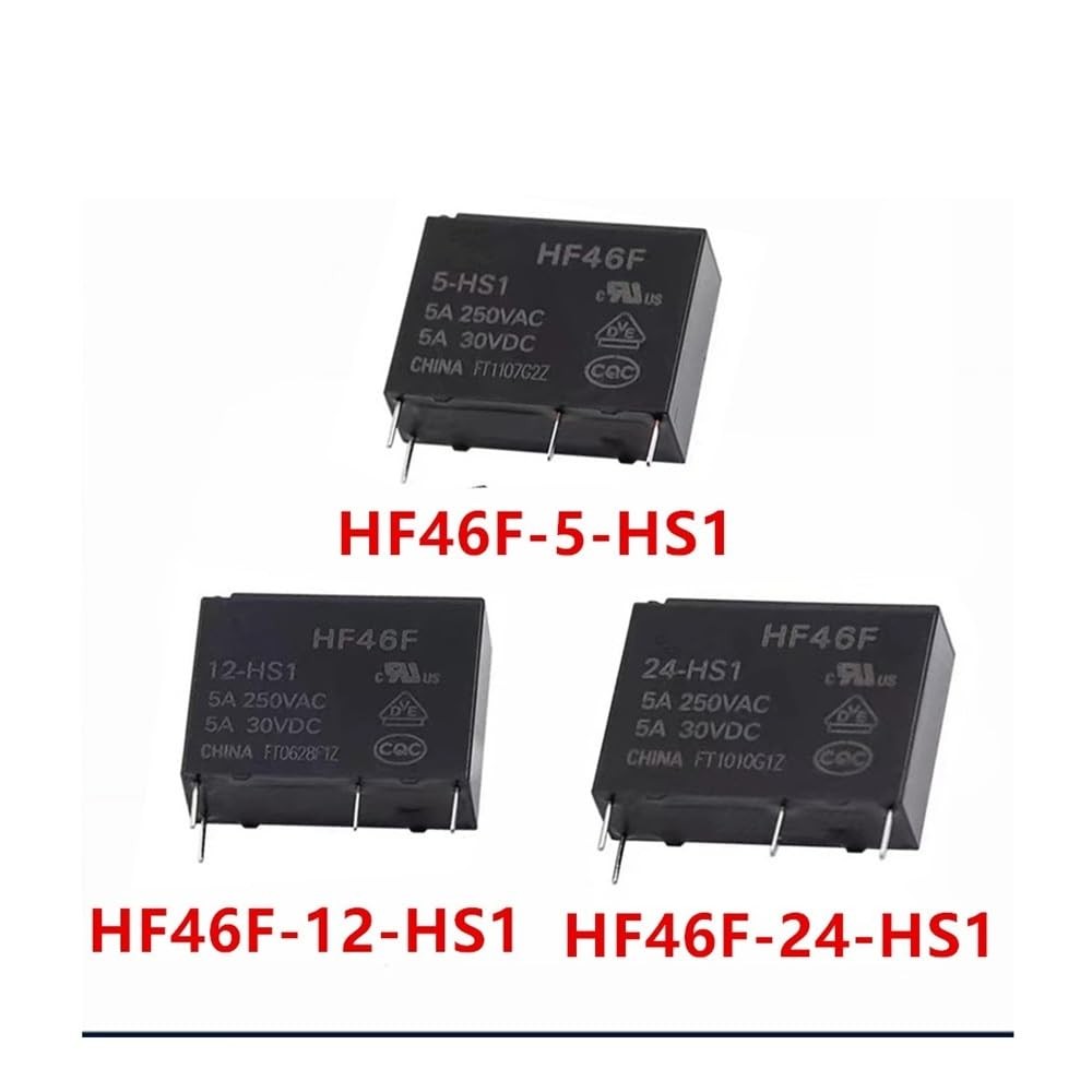 Relay HF46F-5-HS1 HF46-12-HS1 HF46F-24-HS1 A Set of Normally Open 5A 4-pin Industrial Electrical Rel
