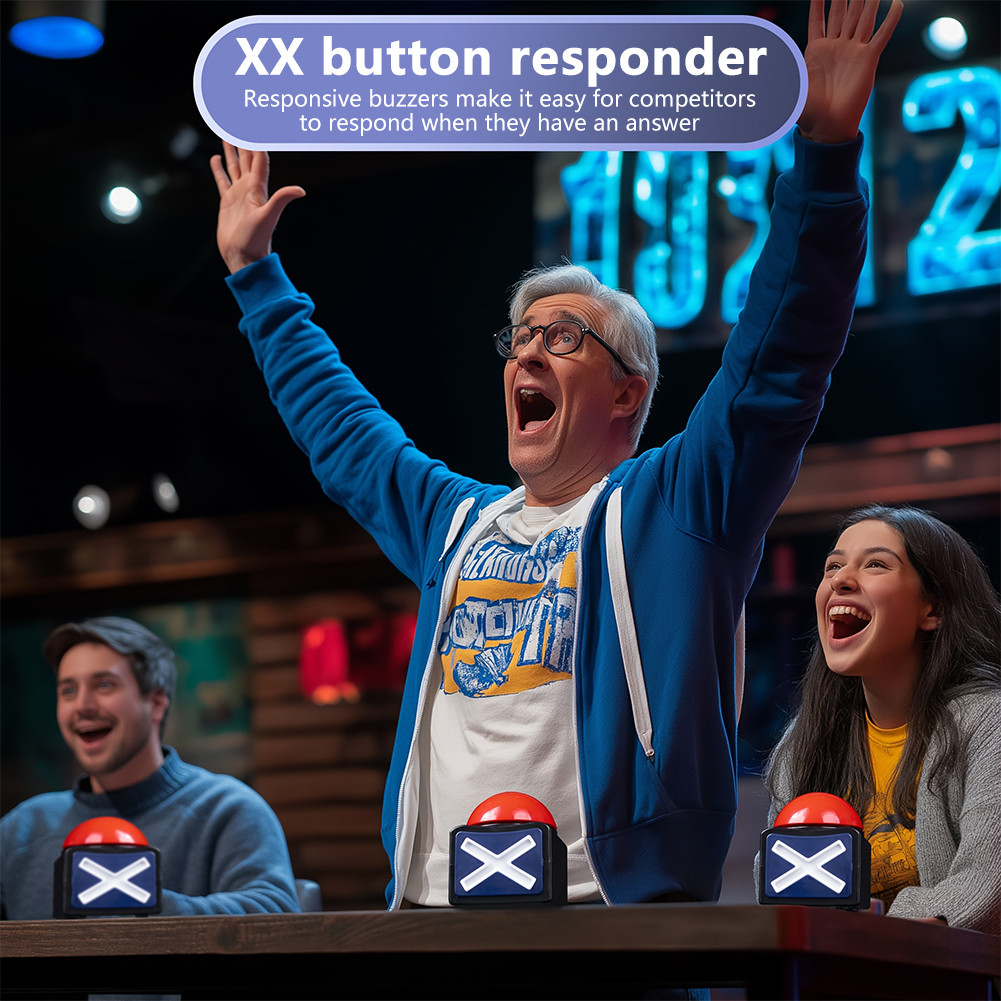 INT2 Quiz Game Buzzer ปุ่มคําตอบพรสวรรค์พร้อมเสียงแบบโต้ตอบและแสง Trivia