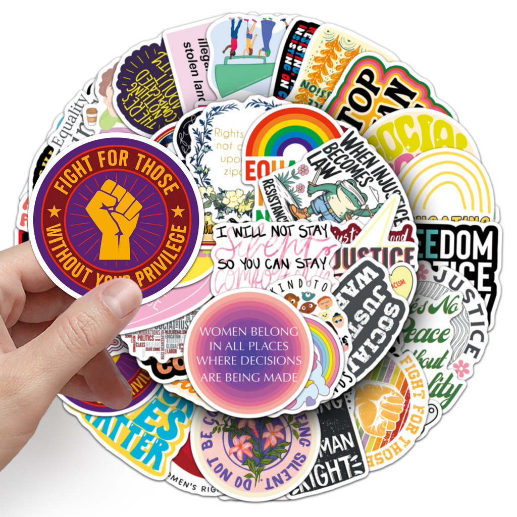 50ชิ้นสังคมยุติธรรมสติ๊กเกอร์ ทําเอง เคสโทรศัพท์โน๊ตบุ๊คคอมพิวเตอร์หมวกกันน็อคสเก็ตบอร์ดสติ๊กเกอร์ - รูปที่ 4