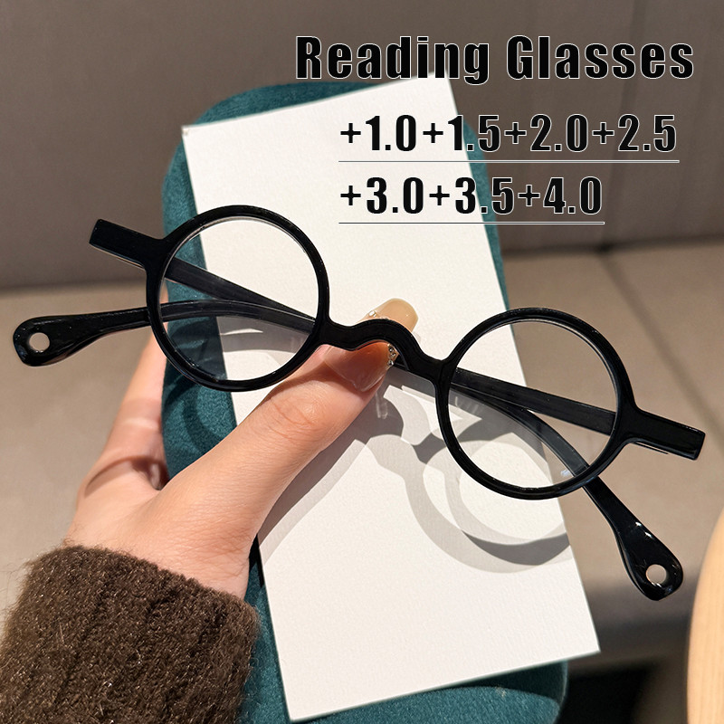 แว่นอ่านหนังสือกรอบกลมเล็ก ป้องกันแสงสีฟ้า ออกแบบเรียบง่าย สวมใส่ง่ายสำหรับสายตายาว อายุความละเอียดสูง