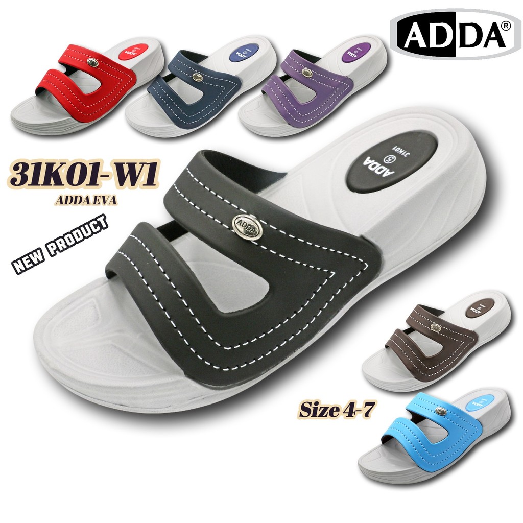 ADDA 31K01-W1 NEW! รองเท้าแตะผู้หญิง ADDA EVA เบานุ่ม สวมใส่สบาย ดีไซน์ 2 ตอน มีหลายสี