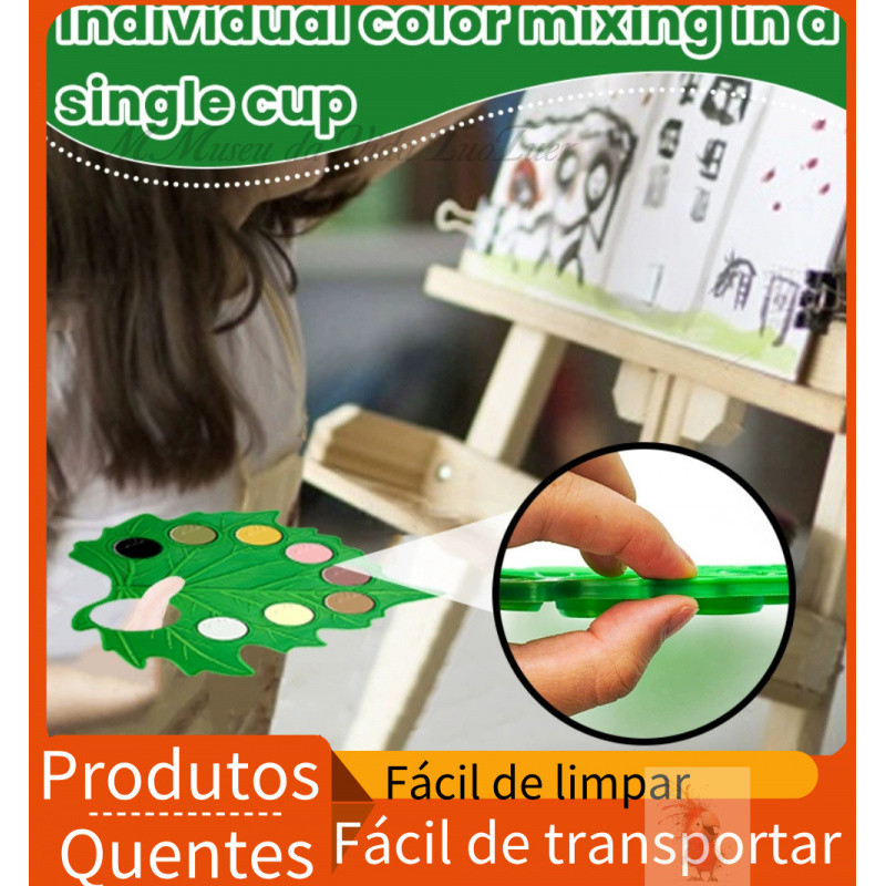 Creative Leaf Palette Snap-on Art Painting Palette ถาดสะดวกเครื่องมือพลาสติก