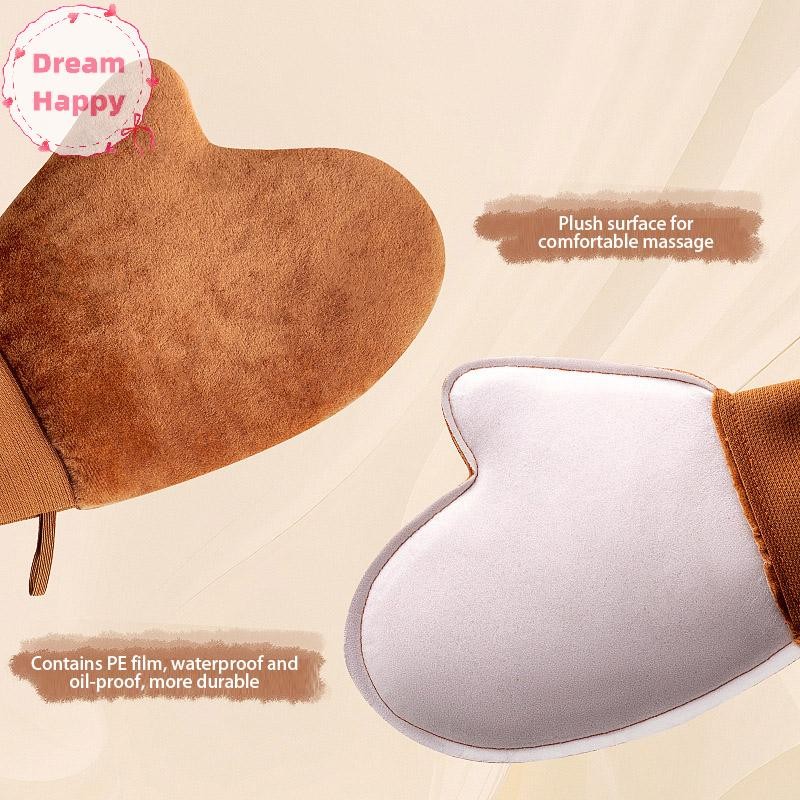 DreamHappy Reusable Body Self Tan ถุงมือ Applicator Tanning ถุงมือครีมโลชั่นมูสถุงมือทําความสะอาดร่างกาย Self Tanner ถุงมือนิ้ว TH
