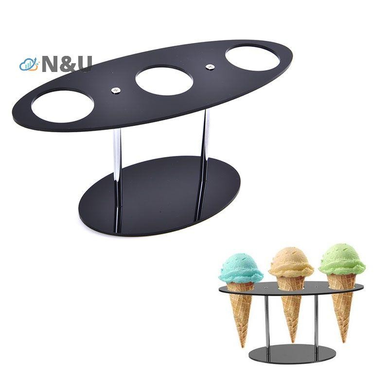 N&U ชั้นวางโชว์ไอศกรีมอะคริลิคซูชิม้วนขาตั้งจอแสดงผล DIY ที่วางโคนไอศกรีม COD