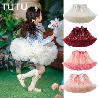 กระโปรงถ้วยฟู กระโปรงตาข่าย TUTU กระโปรงฟูฟ่องโบว์ใหญ่ เจ้าหญิงสไตล์ลูกคุณหนู ใส่แล้วน่ารักฟรุ้งฟริ้ง ใส่สบายทุกโอกาส