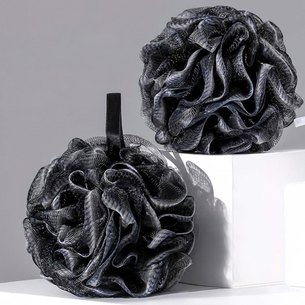 Classic Black Shower Sponge SA888 Mens Bamboo Charcoal