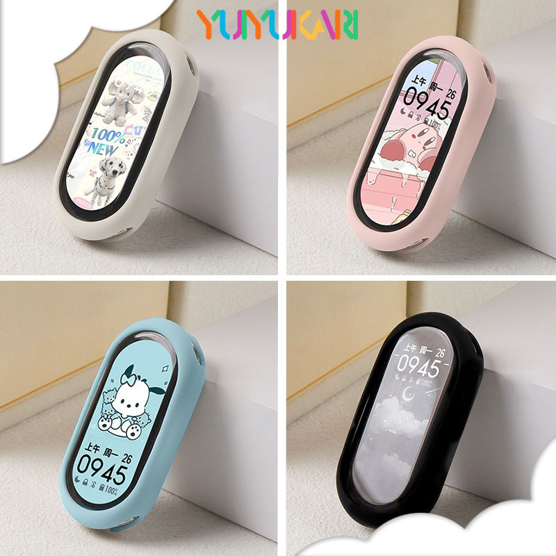 กรณีซิลิโคนอ่อนสำหรับ for Smartwatch Xiaomi Mi Band 10 9 8 /NFC กีฬายางป้องกันหน้าจอปกอุปกรณ์เสริมกันชนที่มีสีสัน