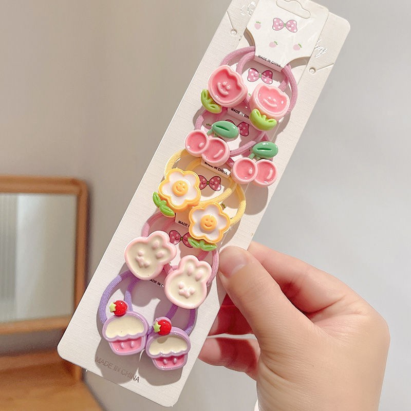 เชือกรัดผมสำหรับเด็กผู้หญิง ออกแบบเพื่อความสบายและความปลอดภัยของเส้นผม มาพร้อมเครื่องประดับผมการ์ตูนน่ารัก - รูปที่ 6