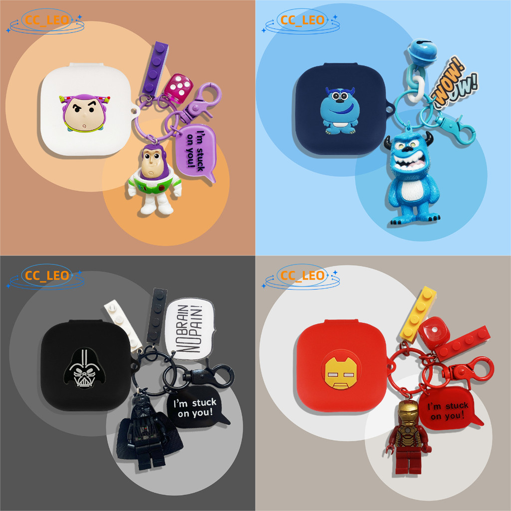 For QCY AilyBuds E20 Case Cartoon Strawberry Bear Keychain Cute Sesame Street Pendant QCY AilyBuds E