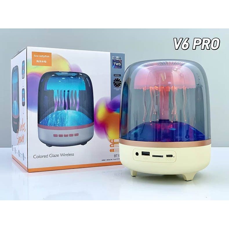 ลำโพงบลูทูธไร้สาย โวลต์6 มือโปร ปืนใหญ่เบส | ไฟพื้นหลังแมงกะพรุน แก้วรุ่นที่4 ของที่ระลึก - รูปที่ 4