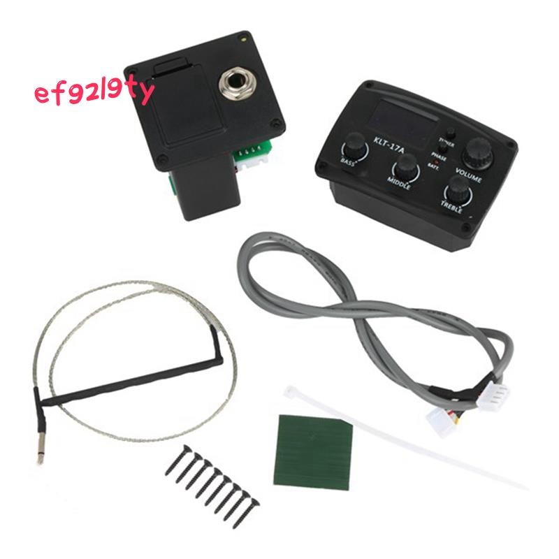 กีต้าร์โปร่ง EQ Preamp พร้อมจูนเนอร์ Procedding ดิจิตอล 3 Band EQ Equalizer พร้อมจูนเนอร์กีตาร์ Pick